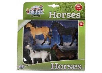 Kids Globe Paarden, 4st. 1:32