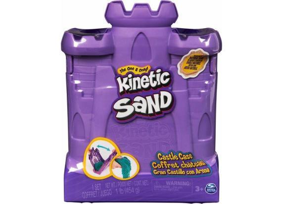 Kinetic Sand - Zandkasteel Speelkoffertje met 453 g blauwgroen origineel kinetisch zand - multifunctioneel speelvak en opbergbak - Sensorisch speelgoed