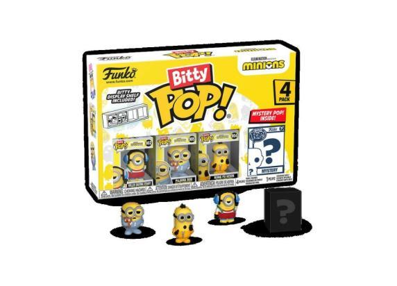 POP! Figures - Minions Bitty POP! Minions Season 6 4-pack with Mystery chase - 73035 Eye Matie, Cro-Minion, Au Naturel