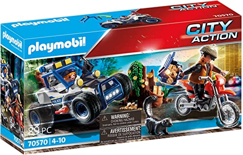 Playmobil - 70570 City Action Politie SUV: achtervolging van de schattenrovers,Multi kleuren