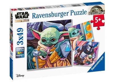 Ravensburger puzzel The Mandalorian: Baby Yoda Grogu momenten - Legpuzzel - 3x49 stukjes