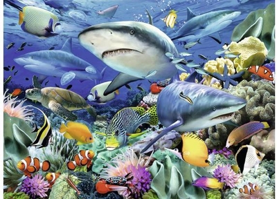 Ravensburger puzzel Haaien rif - Legpuzzel - 100 stukjes