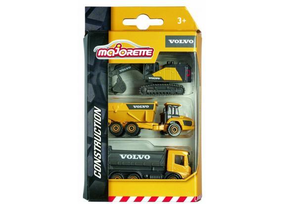 Majorette Majorette Volvo Construction 3-pack 7,5cm - Met betonmixer