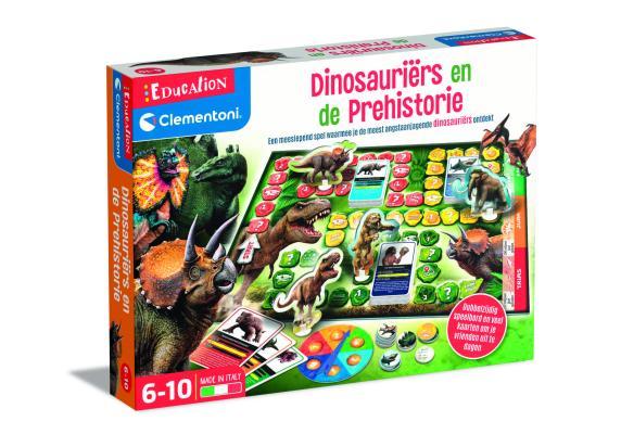 Clementoni - Dinosauriërs en Prehistorie Bordspel - 3 Verschillende Spelmodussen - Dubbelzijdig - Leren over Dinosauriërs - 6-10 jaar