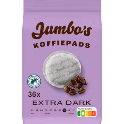 Jumbo's Koffiepads Extra Dark 36 Stuks
