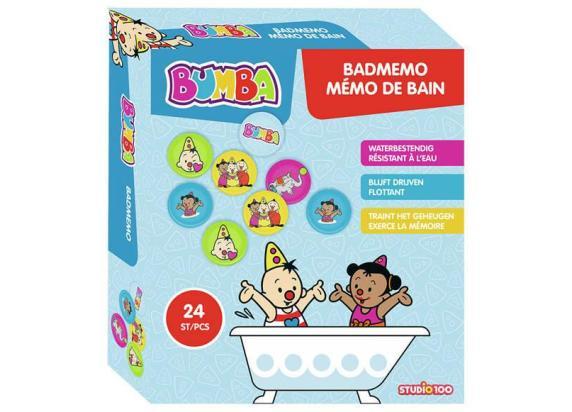 Bumba badspeelgoed - badmemo Bumba en Bumbina - 24 plaatjes - Blijven drijven en kleven aan de bandrand