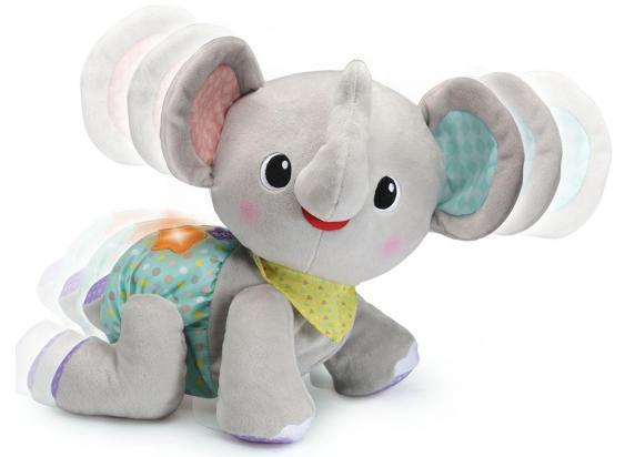 VTech Kruip & Leer Baby Olifant - Moedigt Kruipen Aan - Interactief Speelgoed - Knuffel Leert Cijfers & Kleuren - 9 tot 36 Maanden