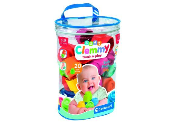 Clementoni Soft Clemmy - Stapelblokken - Baby Blokken - 20 Zachte Speelblokken - 6-36 maanden