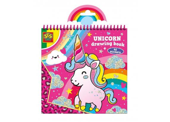 SES - Unicorn kleurboek - met glitterstickers - unicorn knutselen - Eenhoorn