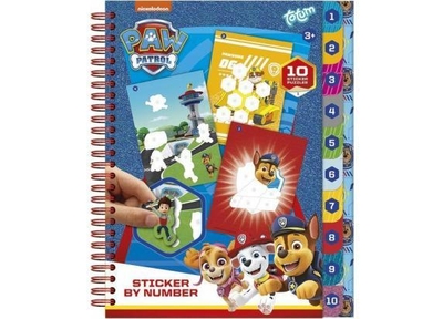 PAW Patrol Totum doeboek sticker en puzzelboek incl kleurplaten - vakantieboek 10 sticker puzzels sticker by number - educatief speelgoed