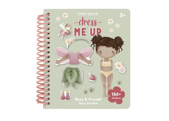 Little Dutch sticker- en aankleedboek Dress me up Rosa, Fairy Garden - Bambolino Toys