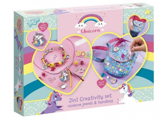 Totum Unicorn 2 in 1 knutselset armbandjes maken sieraden en tasje versieren - creatief speelgoed