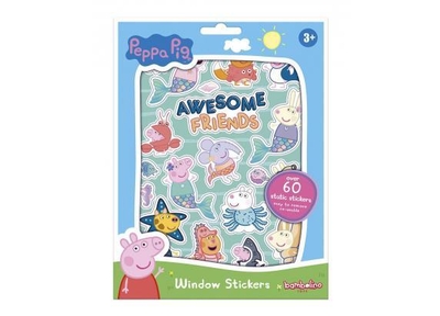 Peppa Pig raamstickers, niet permanente verplaatsbare stickers - incl. speelachtergrond - Bambolino Toys