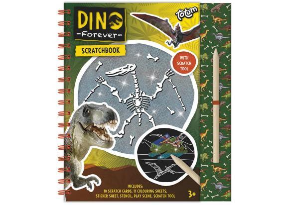 Totum Dino vakantie doeboek kraskaarten en kleurboek dinosaurus scratch art junior harde kaft A5 Forever Dino