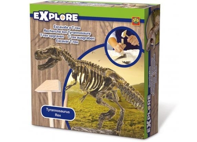 SES - Explore - T-rex skelet opgraven - opgravingsset dino - met houten beitel en hamer - Dinosaurus Speelgoed