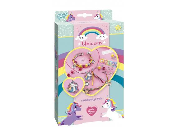 Totum Unicorn 2 armbandjes en ketting maken regenboog sieraden knutselset 25-delig met unicorn bedel sieraden cadeau tip