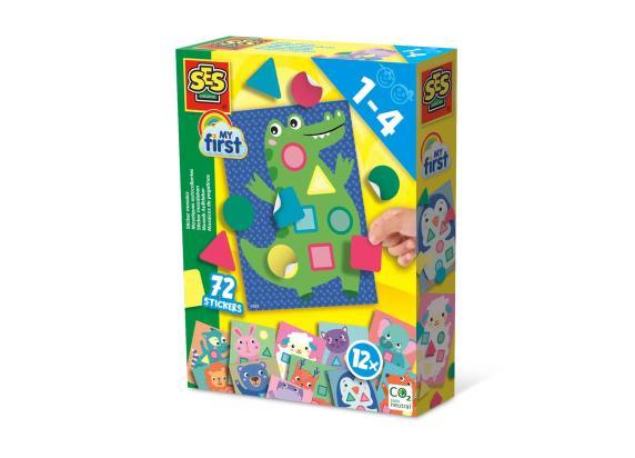 ses-my-first-sticker-mozaieken-12-dieren-mozaiek-kaarten-met-72-stickers-vormen-en-kleuren-herkennen