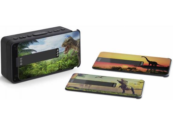 BigBen Interactive - Dinosaurs BigBen Wekker Dino met 3 verwisselbare covers & geluidseffecten