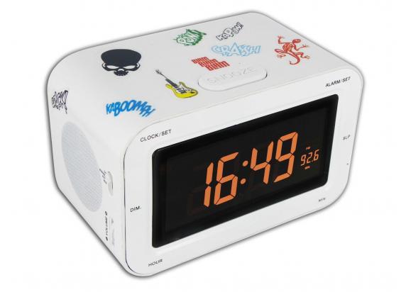 BigBen Interactive Radiowekker wit met stickers