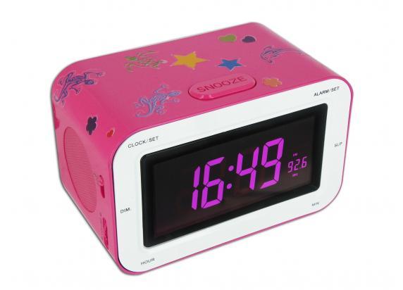 BigBen Interactive Radiowekker roze met stickers