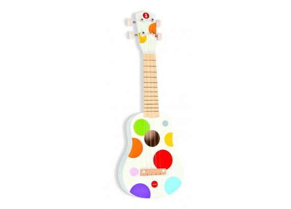 Janod Confetti - Houten Ukelele - Voor Kleine Muzikanten! - Met 4 Nylon Snaren En Een Kleurrijk Ontwerp - Geschikt Vanaf 3 Jaar