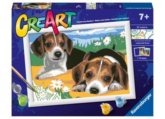 Ravensburger CreArt Beagle Puppies - Schilderen op nummer voor kinderen