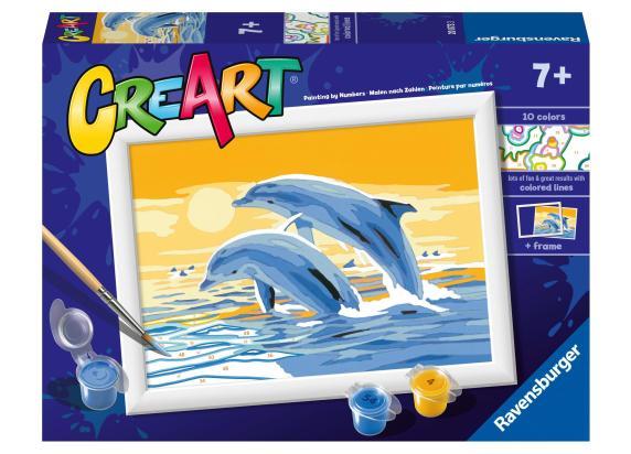 Ravensburger CreArt Delightful Dolphins - Schilderen op nummer voor kinderen