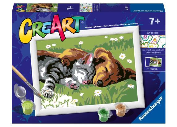 Ravensburger CreArt Sleeping Cats and Dogs - Schilderen op nummer voor kinderen