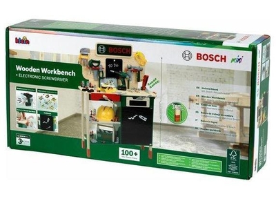 Klein Toys Bosch werkbank - hout (mdf) - 100-delige accessoire set - incl. licht- en geluidseffecten - multicolor