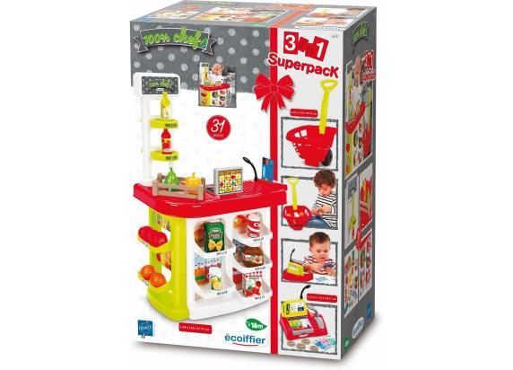 Ecoiffier 100% Chef 3-in-1 Supermarkt Superpack