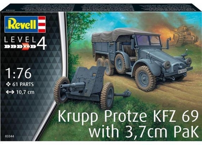 Revell Modelbouwpakket Militaire voertuigen - 03344 Krupp Protze KFZ 69 with 3,7cm Pak Plastic - 1:76 - Modelbouw