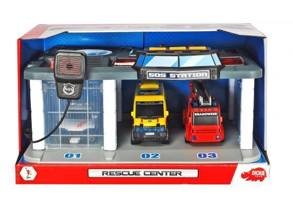 Dickie Toys Sos - Rescue Center Belgische Reddingsdiensten - Politie - Brandweer - Ambulance - Vanaf 3 jaar - Speelgoedgarage