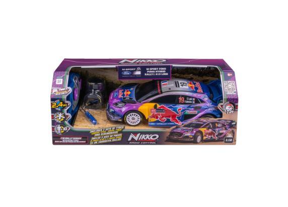 NIKKO RC Auto - Red Bull Rally Series: M-Sport Ford Puma - 9 km/h - Extra Banden - Bestuurbare Auto - Voor Kinderen Vanaf 6 Jaar - Blauw/Paars