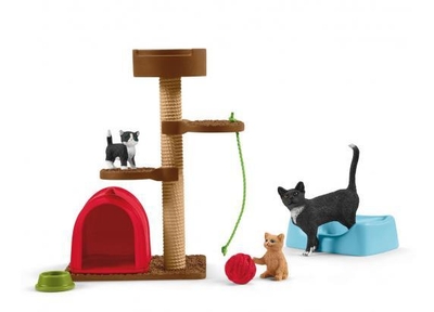 schleich FARM WORLD - Wandeling met een schattig katje - Speelfigurenset - Kinderspeelgoed voor Jongens en Meisjes - 3 tot 8 jaar - 9 Onderdelen