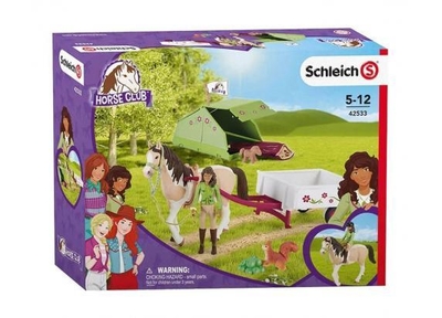 schleich HORSE CLUB Speelfigurenset - Sarah's Kampeeruitstapje - Kinderspeelgoed voor Jongens en Meisjes - 5 tot 12 jaar - 12 Onderdelen - 42533