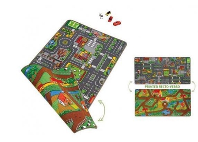 Speeltapijt Duo 80x120cm -  ( straatplattegrond en boerderij aan de andere kant )
