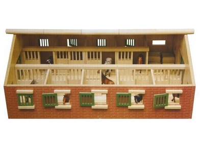 Kids Globe Paardenstal Hout Met 9 Paardenboxen 1:32