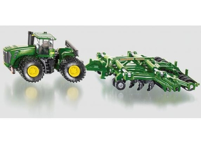 John Deere 9630 Tractor met Amazone Centaur-cultivator 1:87 metaal/kunststof groen opklapbare cultivator-onderdelen