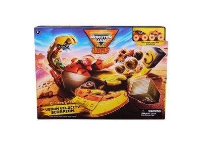 Monster Jam Mini Jams - Venom Velocity Scorpion-speelset met unieke metalen El Toro Loco's en Max-D Monster-monsterjamtrucks - schaal 1:87