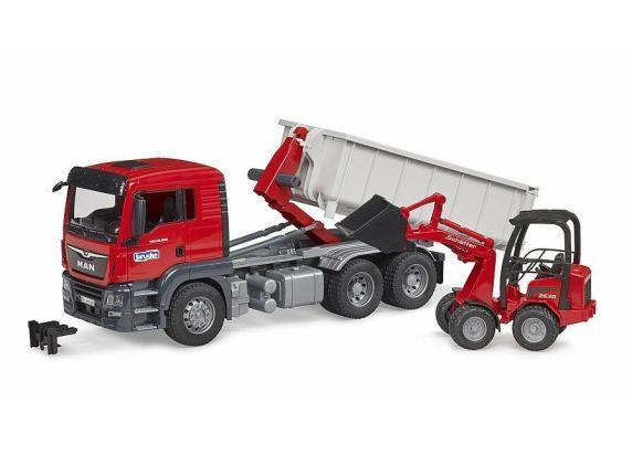 Bruder, miniatuurauto van de MAN Tgs Vrachtwagen met Container, Rood