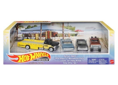 Mattel Hot Wheels Premium Autoset - 4-delig staal voor 3+ jaar