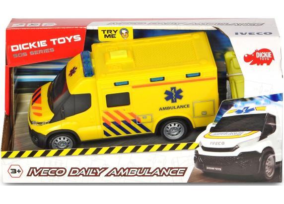 Dickie Toys Sos - Ambulance Iveco - Nederlandse versie - 18 cm - Licht & Geluid