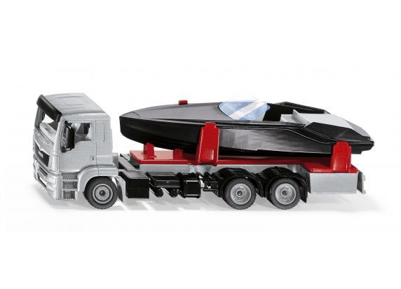 SIKU 2715 MAN Truck met motorboat