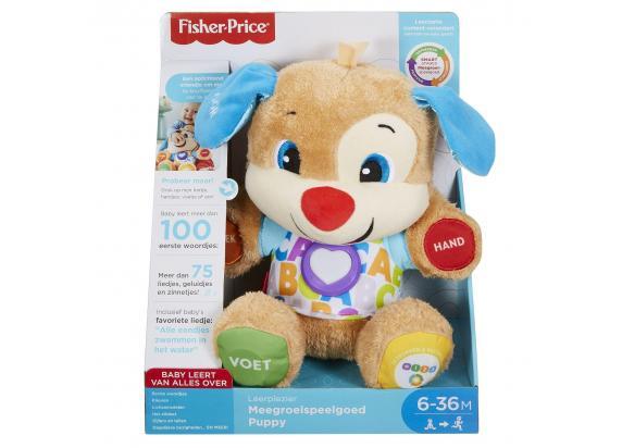 Fisher-Price Leerplezier Puppy blauw - Baby speelgoed - Knuffel - Nederlands