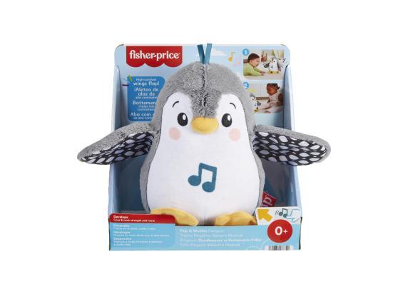 Fisher-Price Flap & Wobble Penguin - 20 cm hoog - Interactieve knuffel