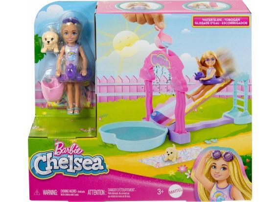 Barbie Barbie Chelsea - Regenboogwaterglijbaan speelset met pop en hond