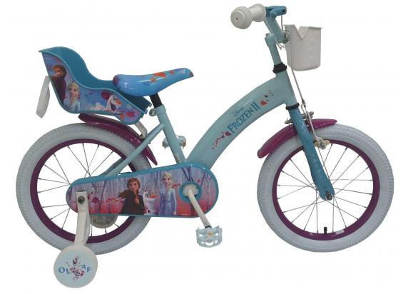 Volare Bicycles - Frozen Frozen 2 16" fiets met poppenzitje, mandje en zijwieltjes