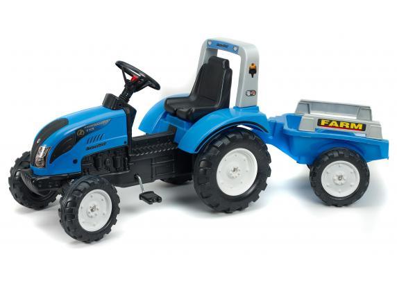 Falk Landini Powermondial 115 tractor met trailer