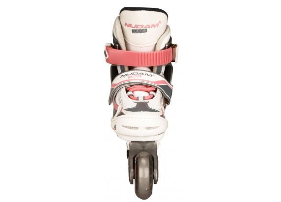 Nijdam Nijdam semi-softboot inline skates maat 34-37 wit/roze/grijs