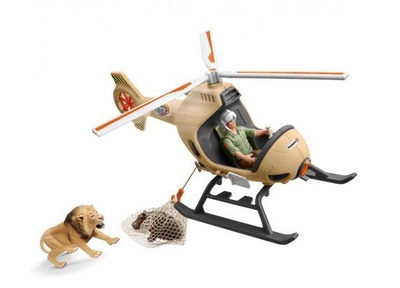schleich WILD LIFE - Helikopter dierenredding - Speelfigurenset - Kinderspeelgoed voor Jongens en Meisjes - 3 tot 8 jaar - 9 Onderdelen